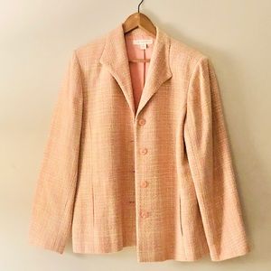 Appleseeds Women’s Peach Silk Tweed Blazer- 18